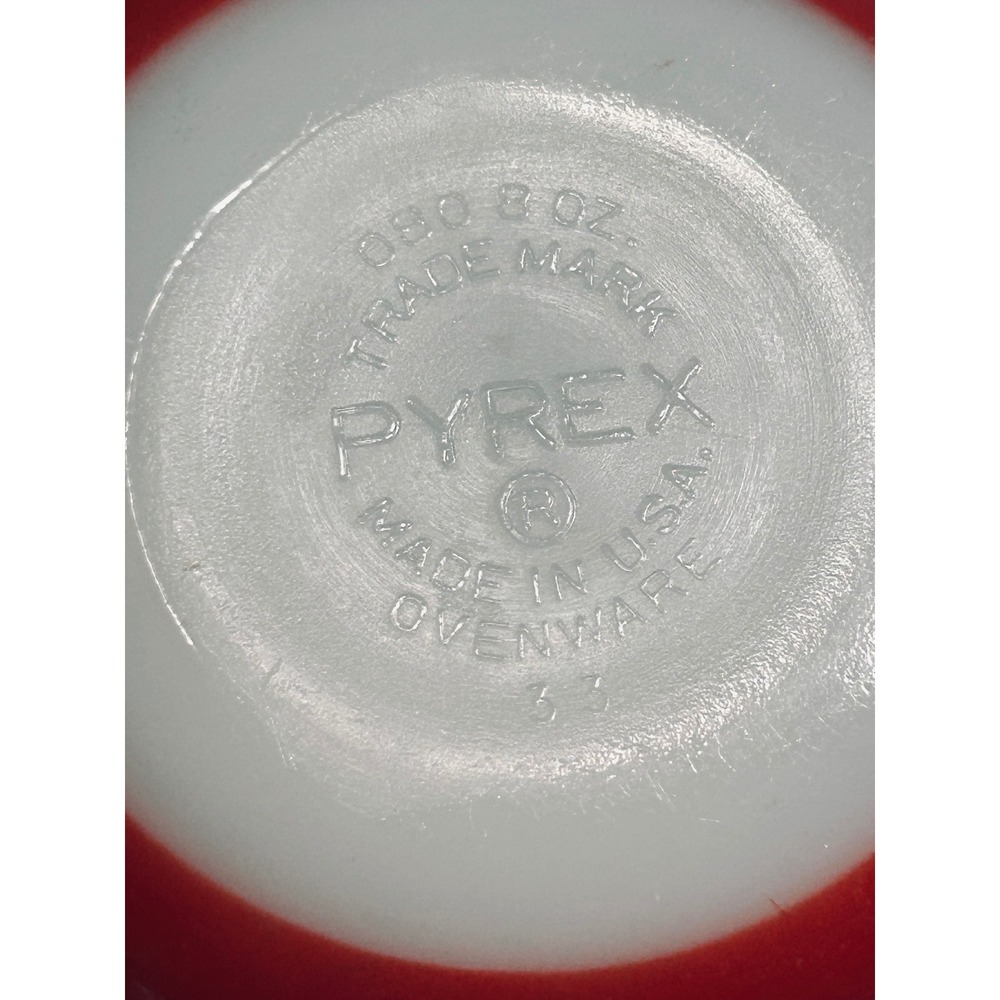 Vintage Pyrex Primary Color Yellow Mixing Bowl 404 Refrigerator Dish 501 Red 080 - Picture 3 of 5